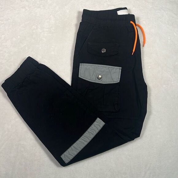 Maison Noir Premium Jogger Cargo Black Pants Bottoms Men Large‎ NWOT - Picture 1 of 10